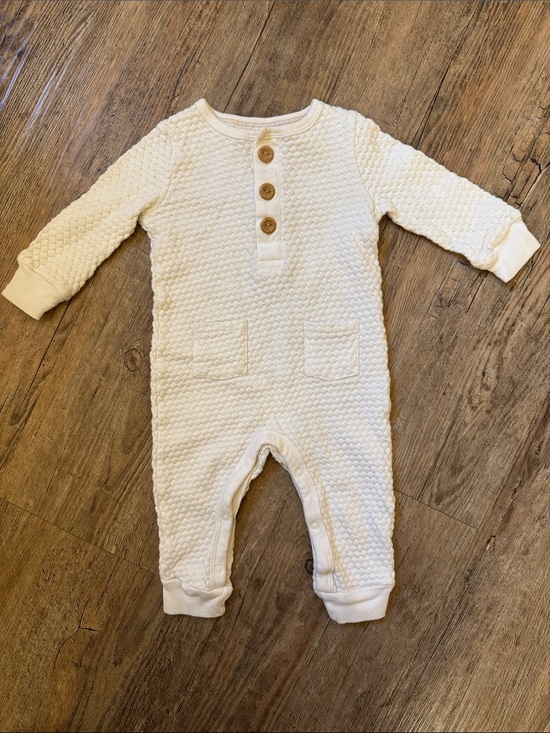 cloud island Other - cloud island Cream Textured Knit Baby One-Piece